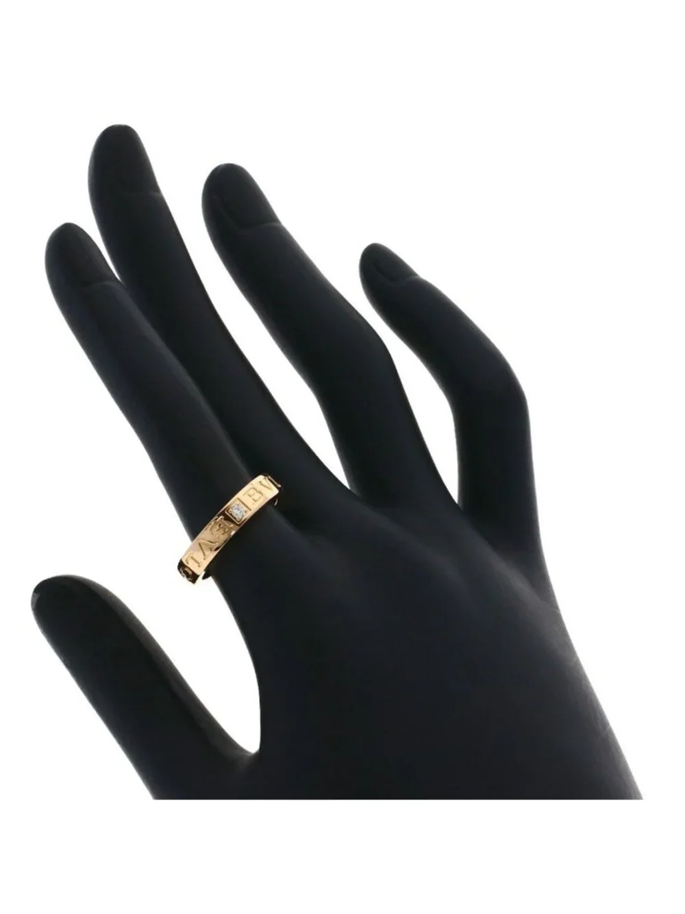 Bvlgari Double Logo Diamond Ring 18k Pink Gold